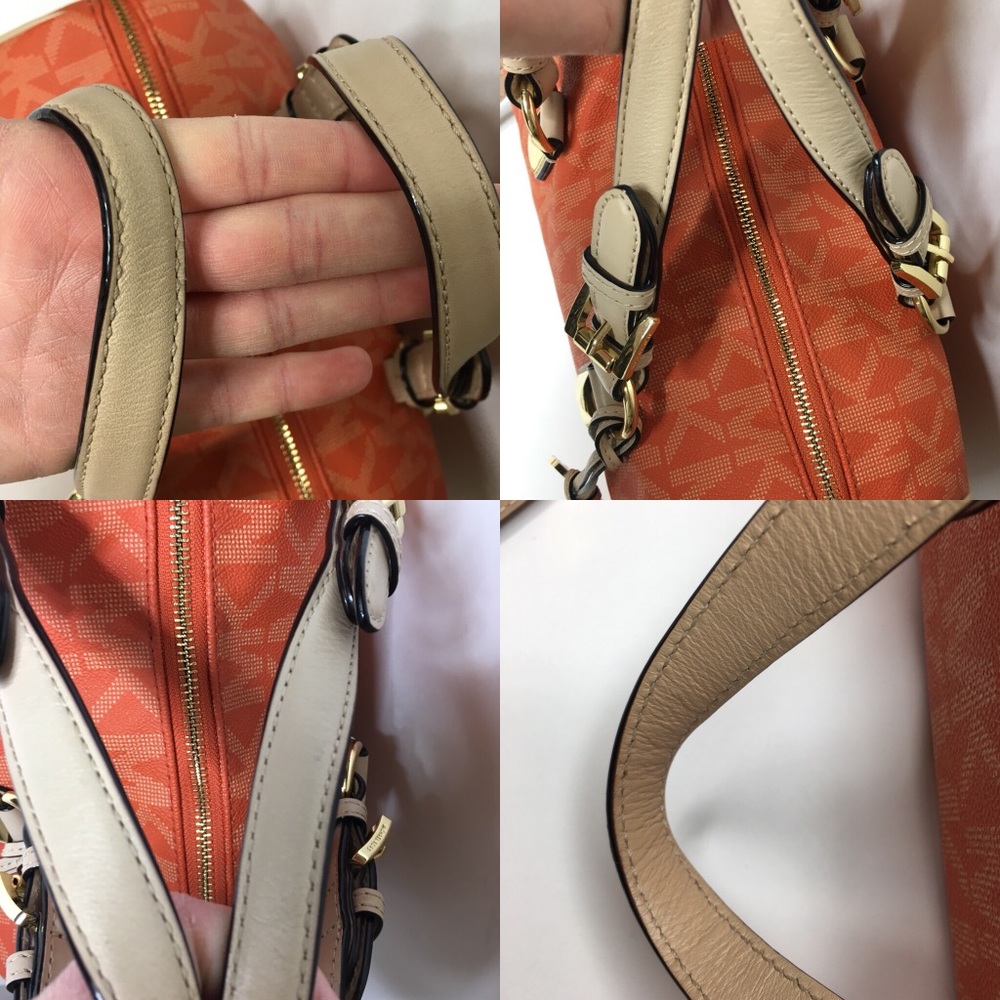 Sold.    Micheal Kors Tangerine leather Grayson - Picture 3 of 8